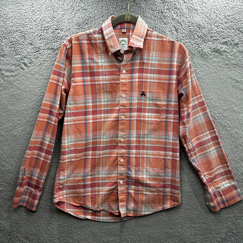 Brooks Brothers Regent Mens Medium Supima Cotton Plaid Button Down Shirt EUC